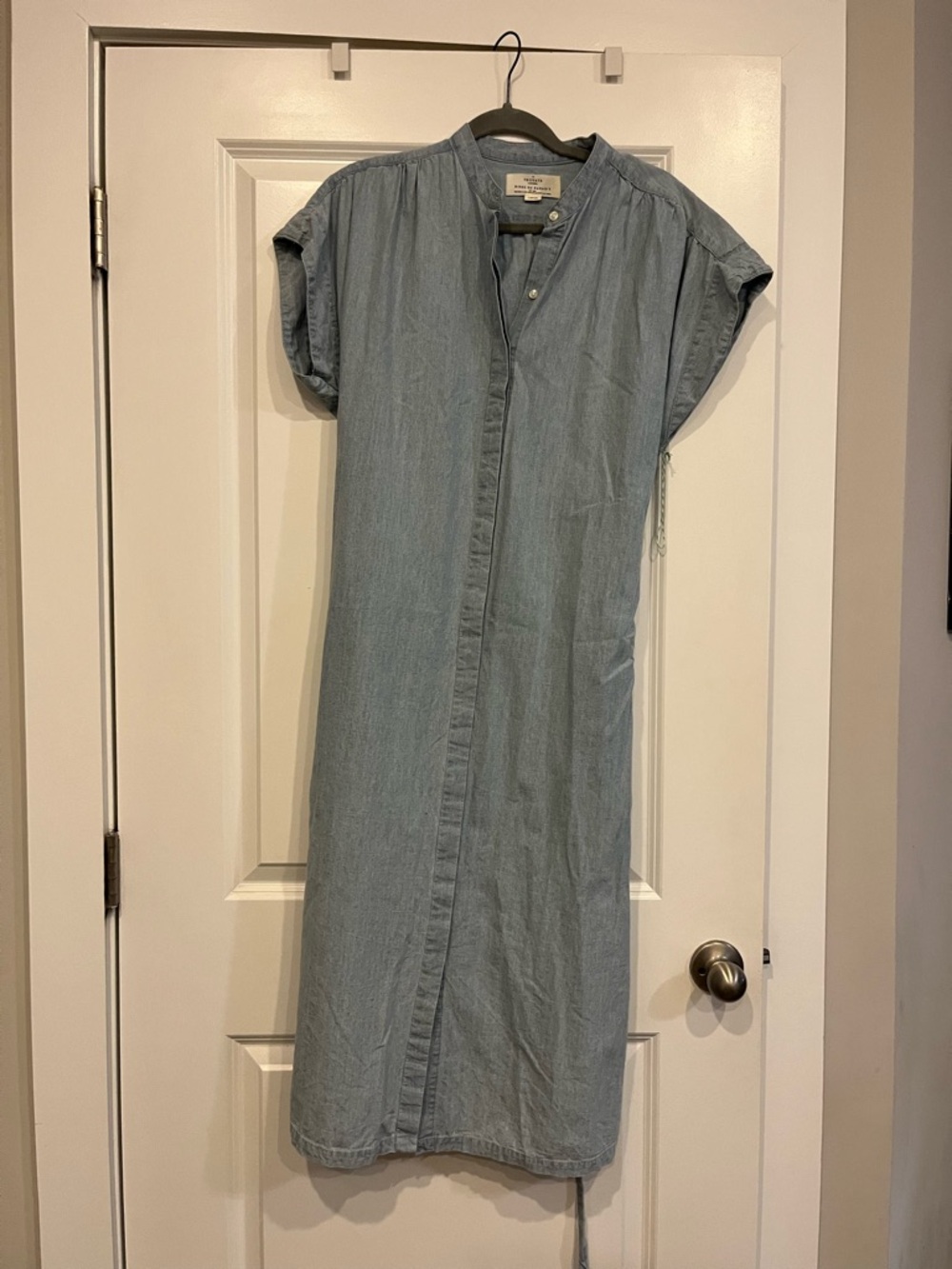 NWOT trovata birds of paradis Chambray maxi dress blue large - Picture 2 of 5
